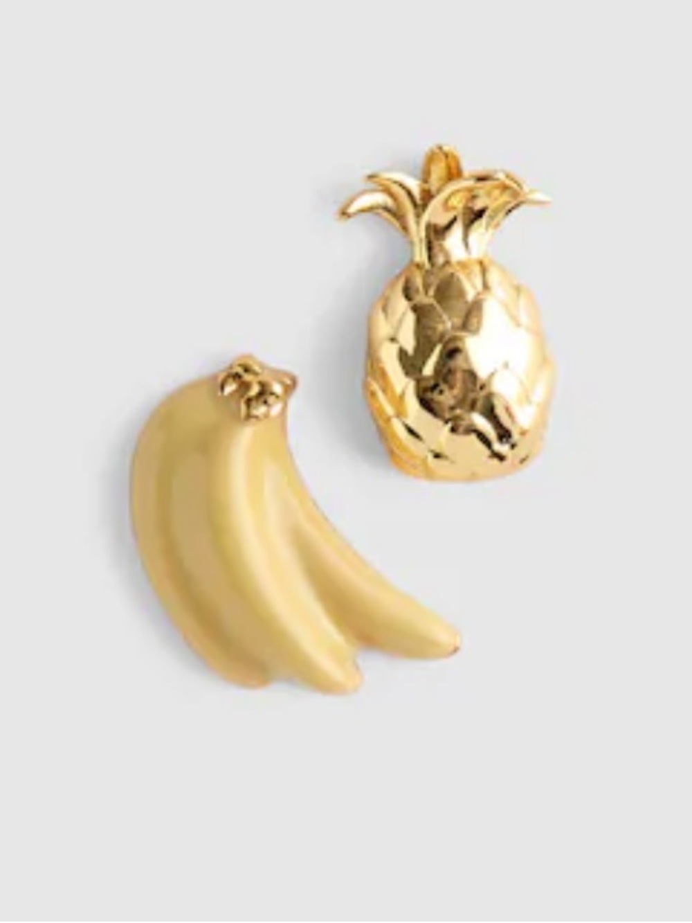 NWT Madewell Gold Tropical Fruit Pin Duo - Pineapple & Banana
